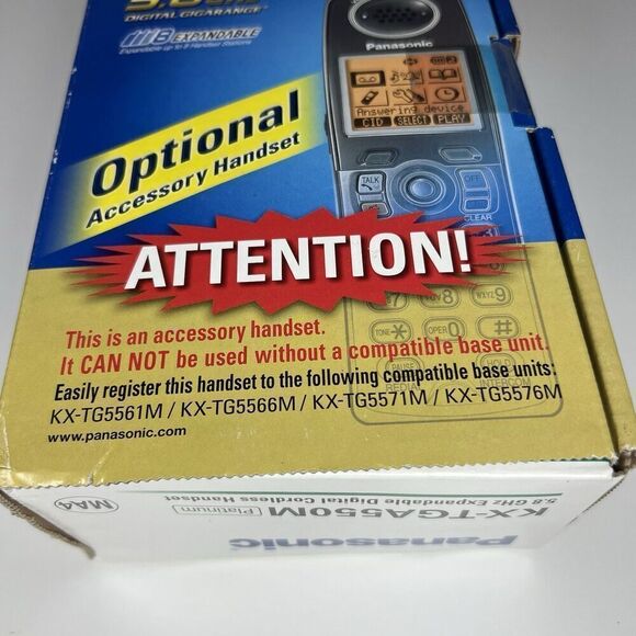 New Panasonic KX-TGA550M KXTGA550M KX-TGA550 For KX-TG5500 Series Handset Sealed - Picture 7 of 7